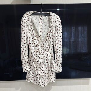 The Attico White Sheath Dress with Puff Sleeves